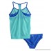 Speedo Girls Mesh Overlay Blouson Tankini Top & Bottoms Swimsuit Set Mint Frost B07HNN396S